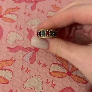 Elegant Gold and Multicolor Gemstone Ring